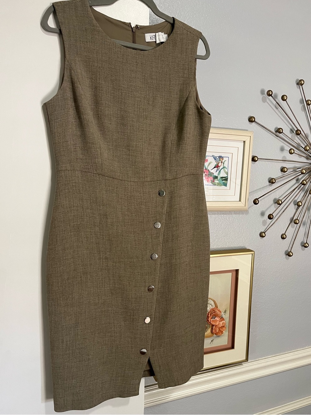 Kasper Button Sheath Dress